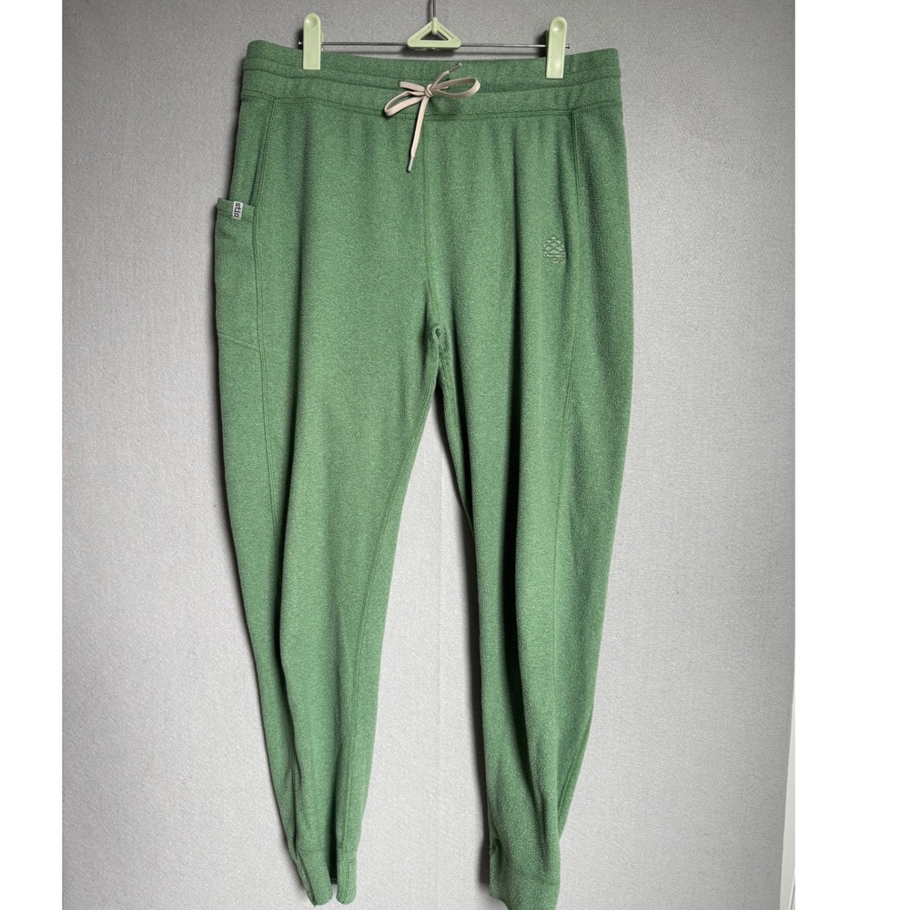 Stio Turpin Fleece Joggers Sweatpants Womens L Green Lounge Cozy Outdoor Active